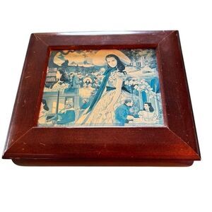 Vintage 1995 Gone With The Wind Scarlett OHara Wooden Jewelry Music Box Works